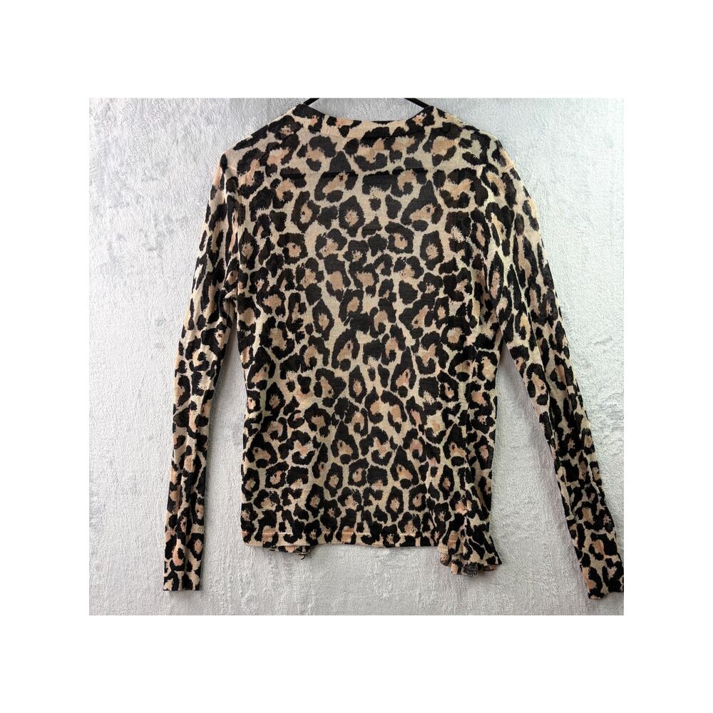 Loft Leopard Print Semi-Sheer Open Front Cardigan… - image 2